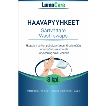 Lumocare haavapyyhkeet kirvelemätön 8 kpl