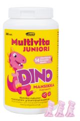 Multivita Juniori Dino Mansikka monivitamiini 200 purutabl